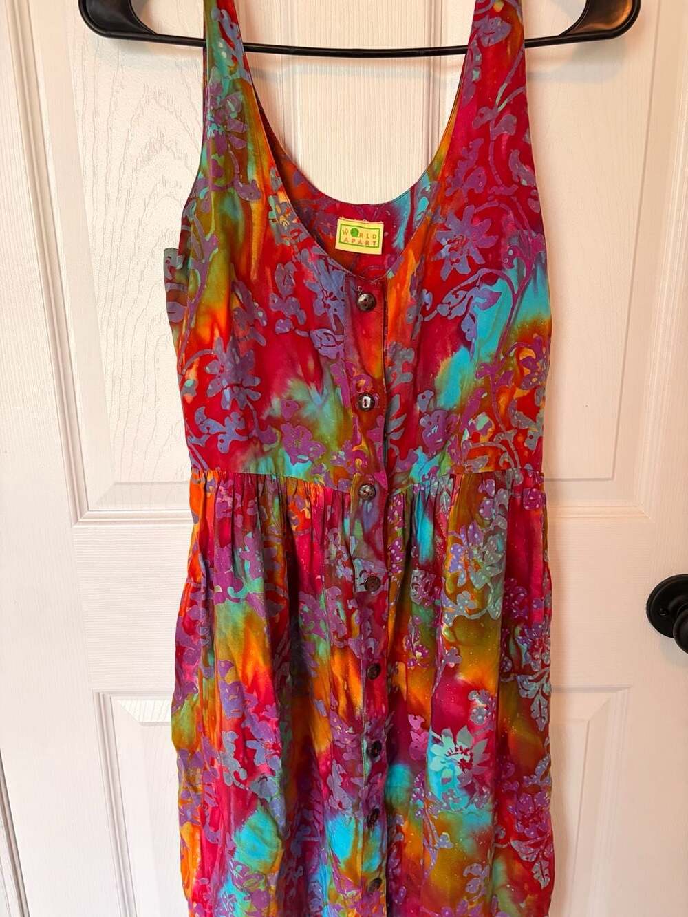 World Apart Vintage Multi-Color Floral Button-Front Midi Dress